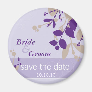 Aimant SAUVER LA DATE :: nature - lilas violet latte