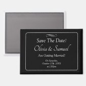 Aimant Sauver la date - Noir et blanc avec défilement inf (Recto/Verso)