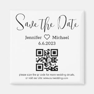 Aimant sauver la date qr code mariage minimaliste moderne