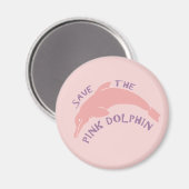 Aimant Sauver le dauphin rose (Recto/Verso)