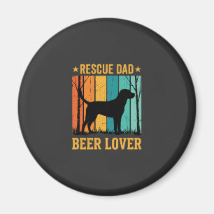 Aimant Sauver Papa Amateur de Bière Chien Vintage
