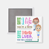 Aimant Sauvez 100 Vies Vous Êtes Une Infirmière 3 (Recto/Verso)