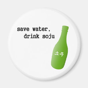 Aimant Sauvez de l'eau, buvez du Soju !