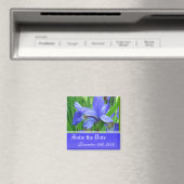 Aimant Sauvez la date, fleurs d'iris bleu printemps. (In Situ (Lave-vaisselle))