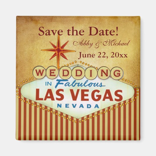 Aimant Sauvez la date pour Fabulous Las Vegas (Devant)