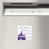 Aimant Sauvez la date Tour Eiffel en violet (In Situ (Lave-vaisselle))