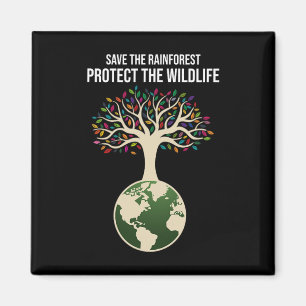 Aimant Sauvez La Forêt-Rainforest Protégez La Faune Vinta