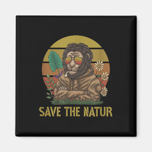 Aimant Sauvez La Nature Sauvez Le Lion Nature De l'enviro