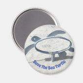 Aimant Sauvez la tortue marine (Recto/Verso)