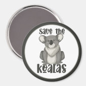 Aimant Sauvez l'aimant Koalas (Recto/Verso)