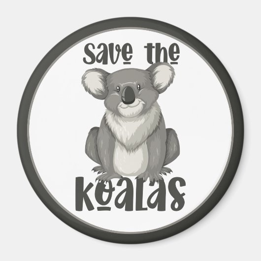 Aimant Sauvez l'aimant Koalas (Devant)
