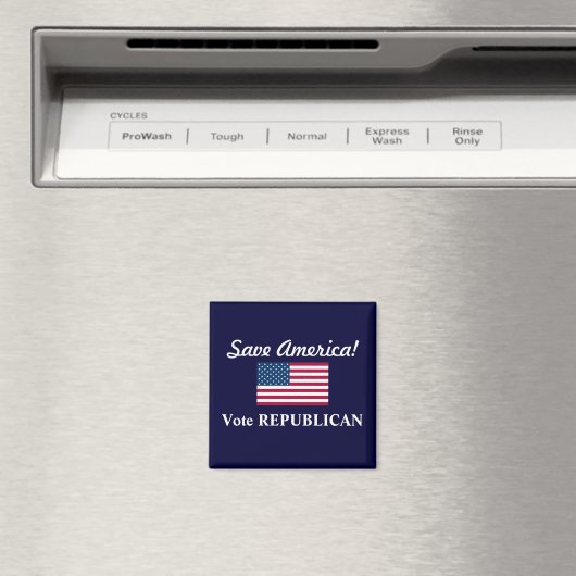 Aimant Sauvez l'Amérique!/Votez RÉPUBLICAIN+Drapeau améri (In Situ (Lave-vaisselle))