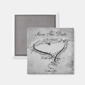 Aimant Sauvez le coeur de la plage de Date (Recto/Verso)