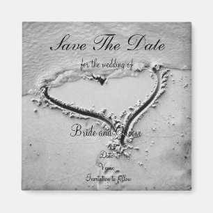 Aimant Sauvez le coeur de plage de date