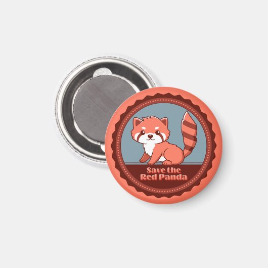 Aimant Sauvez le panda rouge (Recto/Verso)