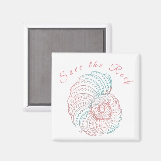 Aimant Sauvez le récif rose et la sensibilisation Turquoi (Recto/Verso)