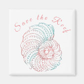 Aimant Sauvez le récif rose et la sensibilisation Turquoi (Devant)