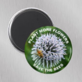 Aimant Sauvez les abeilles Globe Thistle Floral