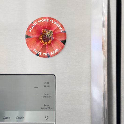 Aimant Sauvez les abeilles Orange Dahlia Flower (In situ (réfrigérateur))