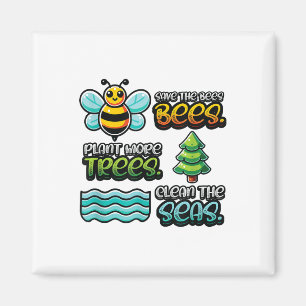 Aimant Sauvez les abeilles Plantes Arbres Mer propres De
