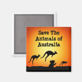 Aimant Sauvez les animaux d'Australie (Recto/Verso)