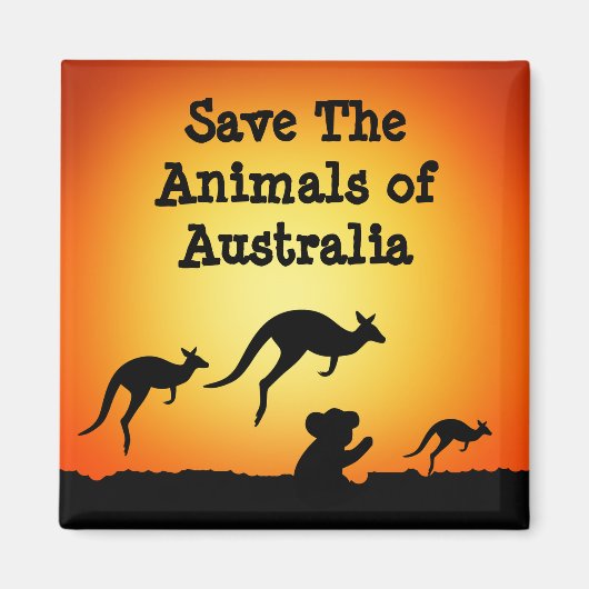 Aimant Sauvez les animaux d'Australie (Devant)