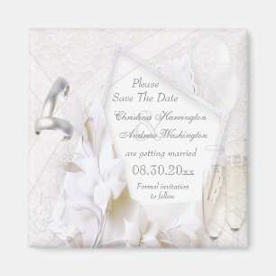 Aimant Sauvez les anneaux de mariage de date et les