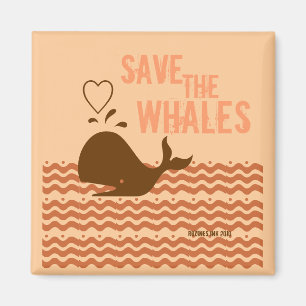 Aimant Sauvez les baleines - Conscients de l'environnemen