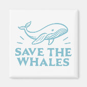 Aimant Sauvez les baleines jolie esthétique rétro (Devant)