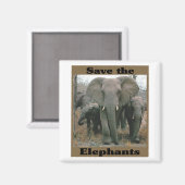 Aimant Sauvez les éléphants (Recto/Verso)