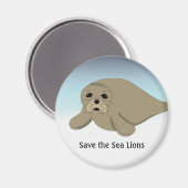 Aimant Sauvez les lions de mer (Recto/Verso)