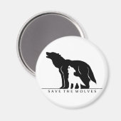 Aimant Sauvez les loups (ver blanc). (Recto/Verso)