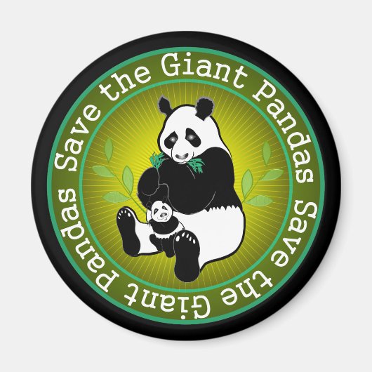 Aimant Sauvez les pandas géants (Devant)