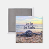 Aimant Sauvez les tortues marines (Recto/Verso)
