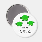 Aimant Sauvez les tortues vertes (Recto/Verso)