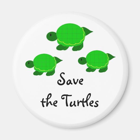 Aimant Sauvez les tortues vertes (Devant)