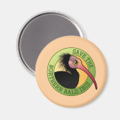 Aimant Sauvez l'ibis Northern Bald (Recto/Verso)