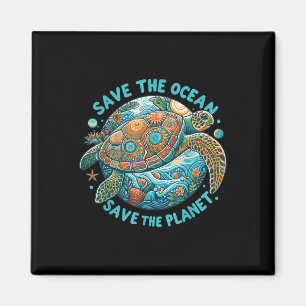 Aimant Sauvez L'Océan Sauvez La Planète Mignonne Tortue D