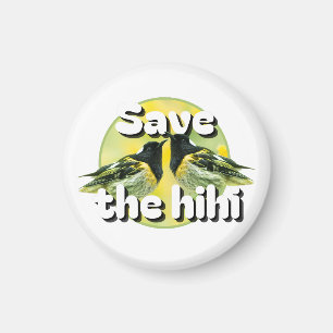 Aimant Sauvez l'oiseau hihi - nz stitchbird en danger