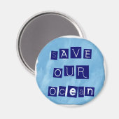 Aimant Sauvez notre Arrière - plan Ocean Watery Blue (Recto/Verso)