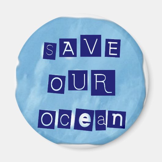 Aimant Sauvez notre Arrière - plan Ocean Watery Blue (Devant)
