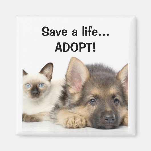 Aimant Sauvez une vie... ADOPTER ! (Devant)