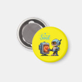 Aimant Sauvez votre âme mignonne Robot Holt Coeur - Futur (Recto/Verso)