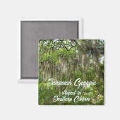 Aimant Savannah Georgia Espagnol Moss drapé Live Oaks (Recto/Verso)