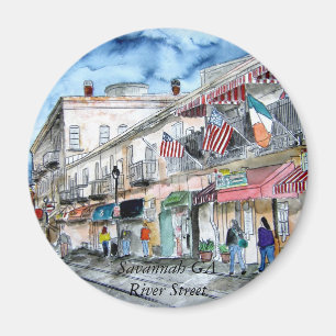 Aimant savannah_river_street_painting, la savane GA Riv