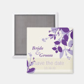 Aimant SAVE LA DATE :: nature - vanille lilas violet (Recto/Verso)