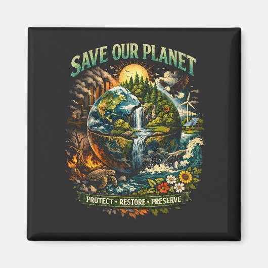 Aimant Save Our Planet (Devant)
