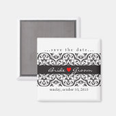 Aimant SAVE THE DATE :: coeur & dentelle - noir (Recto/Verso)