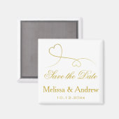 Aimant Save the date | Deux élégants Mariages de Coeurs d (Recto/Verso)