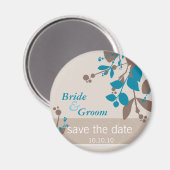 Aimant SAVE THE DATE :: nature - latte mocha turquoise (Recto/Verso)